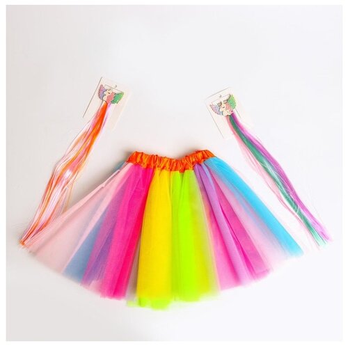 фото Карнавальный набор «радуга», юбка, волосы на заколке страна карнавалия