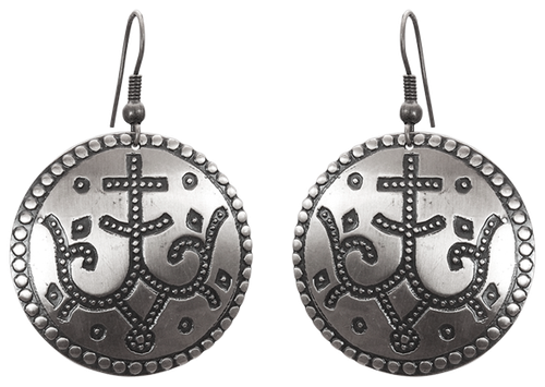 Серьги с подвесками Мастерская Алешиных, размер/диаметр 33 мм, серебряный