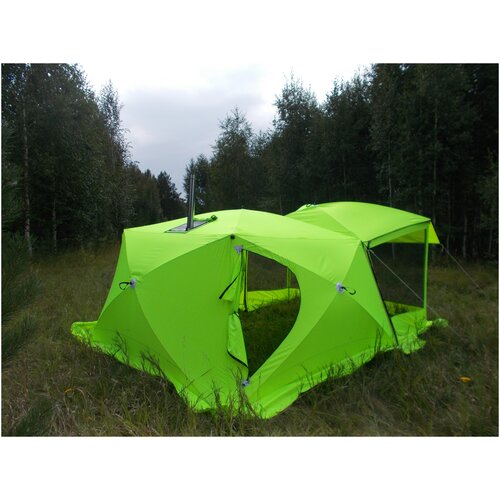 фото Палатка куб 3,0 походная баня+веранда уралзонт
