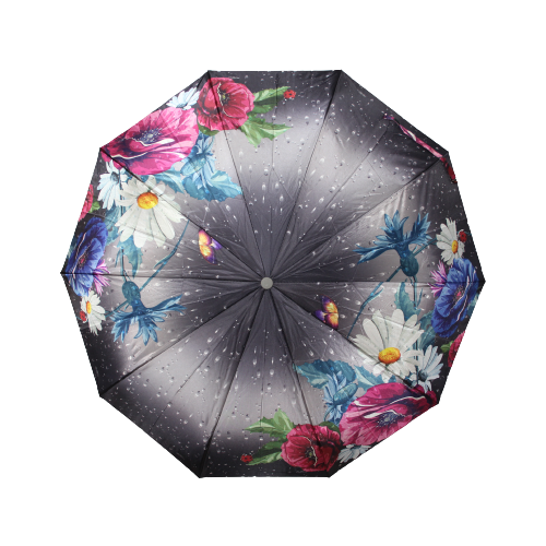 Зонт женский Popular автомат 10 спиц купол 100 ручка прямая фиолетового цвета