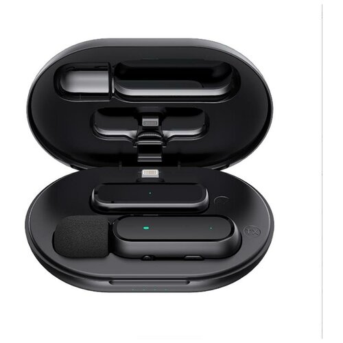 Беспроводной петличный микрофон Lightning for iPhone iPad Кейс для зарядки 1 микрофон приемник Lightning Штекер 206100₽