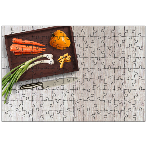 фото Магнитный пазл 27x18см."нож, овощи, таблица" на холодильник lotsprints