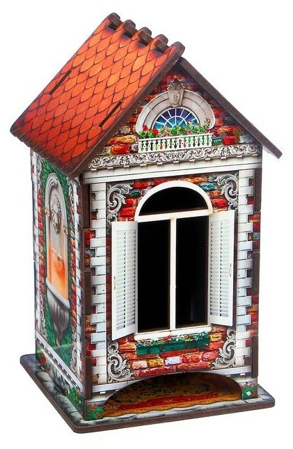 Чайный домик "Дом из красного кирпича", 9,8×9,8×17,4 см - фотография № 1