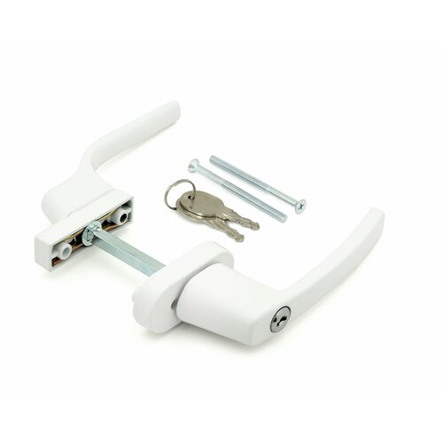 Ручка двойная симметричная пластиковая для ПВХ окон и дверей c замком Ручка балконная двойная с замком - узкая 880₽