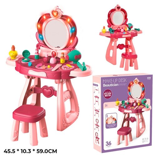 фото Игровое трюмо для девочки туалетный столик со стульчиком (8221с) msn toys
