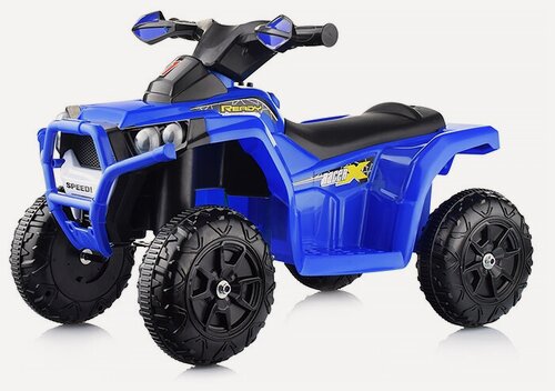 Изображение товара Детский электроквадроцикл, свет фар, музыкальные мелодии, сигнал клаксона и звук сирены "Квадроцикл",1 мотор 20 ВТ, синий ROCKET