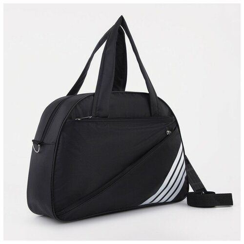 фото Сумка спортивная на молнии, без подкладки, наружный карман, цвет чёрный зфтс