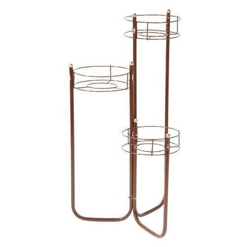 Подставка металлическая для цветов напольная 3 секции, коричневый, Kapelanczyk.