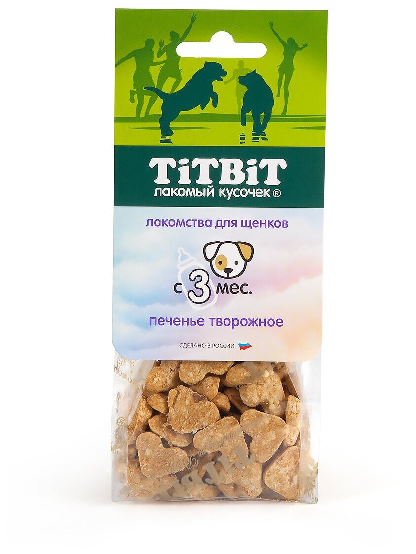 Лакомство TiTBiT Печенье для щенков творожное 70г 38461