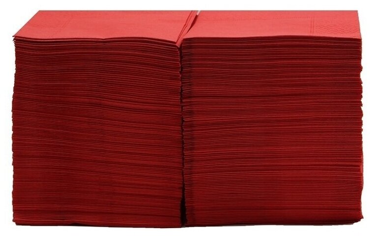 Салфетки двухслойные ZELPAPER 24х24 красные, бумажные, 250 шт, 100% целлюлоза - фотография № 6