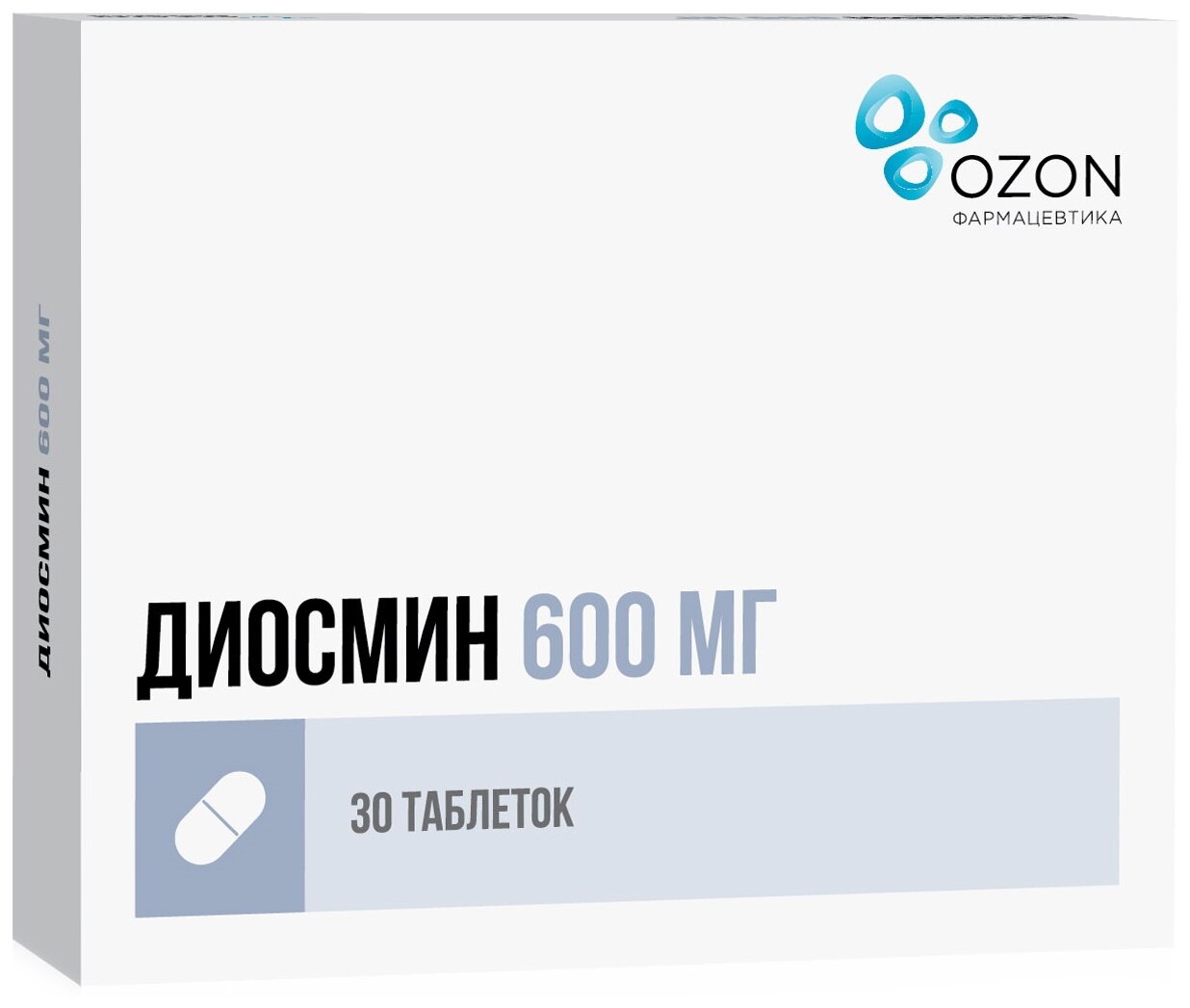 Диосмин таб. п/о плен., 600 мг, 30 шт.