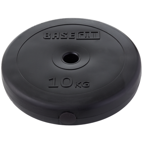 Диск пластиковый BB-203 10 кг, d=26 мм, черный, BASEFIT