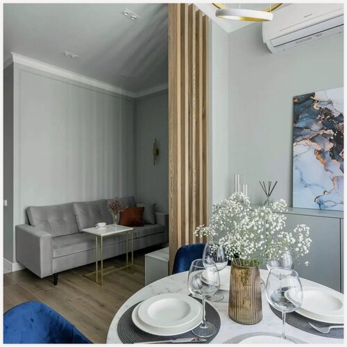 Изображение товара Декор из реек в кухне из Сосны 40х100мм. Стоимость указана за 1 брус.