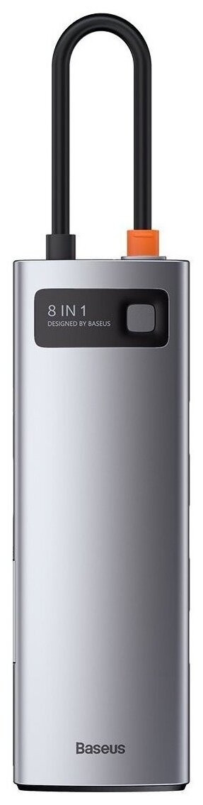 Хаб USB Baseus Metal Gleam Series 8-in-1 Multifunctional Type-C HUB Docking Station Grey CAHUB-CV0G