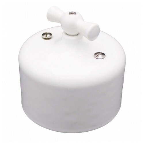 Выключатель ретро BIRONI Бирони ришелье 1- клавишный, керамика, цвет песочное золото R1-210-04