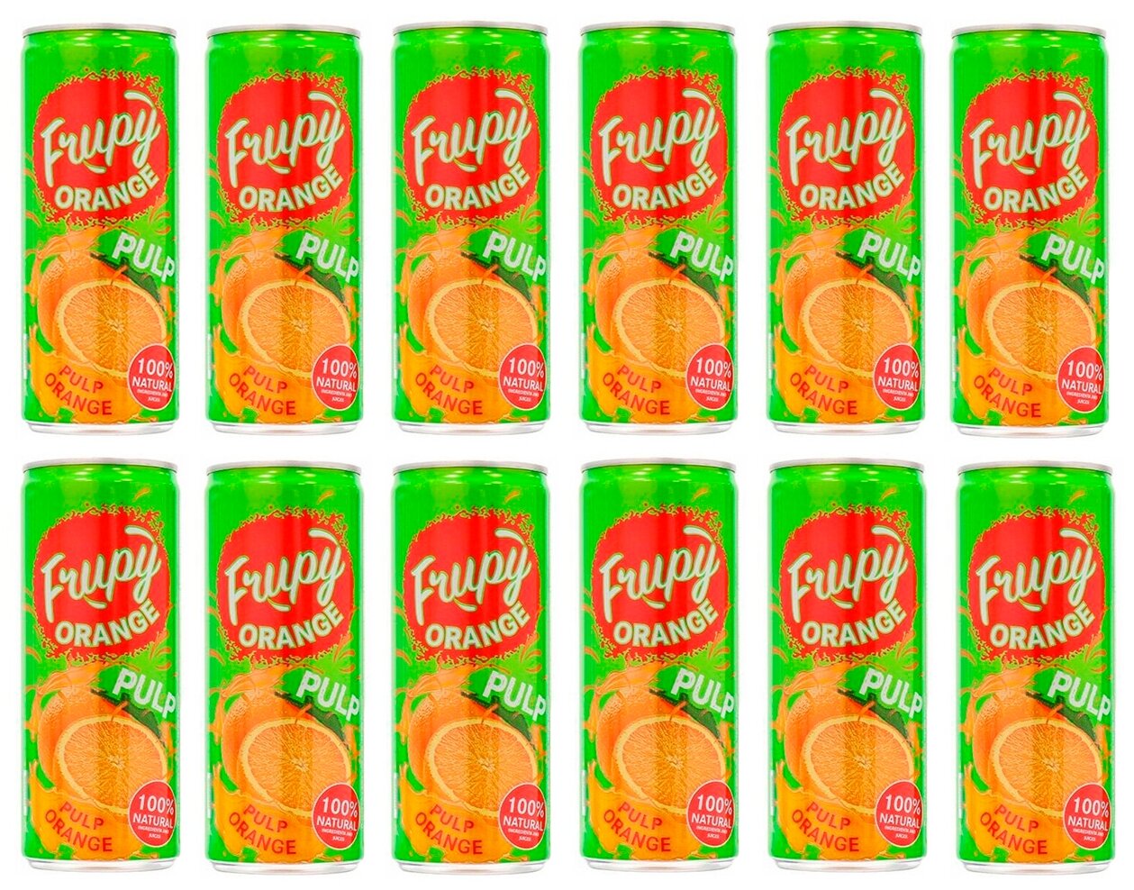 Сок с кусочками и мякотью апельсина «FRUPY» Orange 0.25л жб бан. 12 шт. - фотография № 1