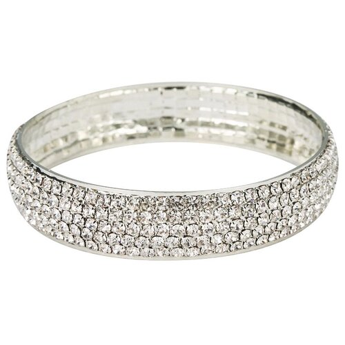 Браслет женский аксессуар украшения бижутерия для свадьбы, выпускного серебристый.