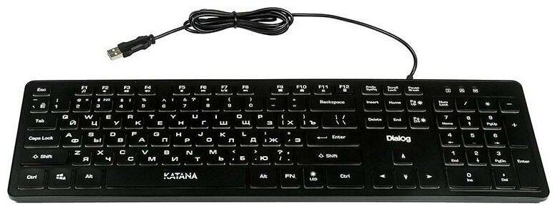 Dialog Katana Клавиатура Kk-ml17u Black - Multimedia с янтарной подсветкой клавиш Usb черная