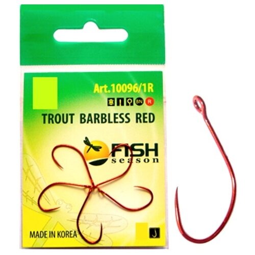 Крючок Fish Season TROUT с большим ухом, без бородки №6 RED