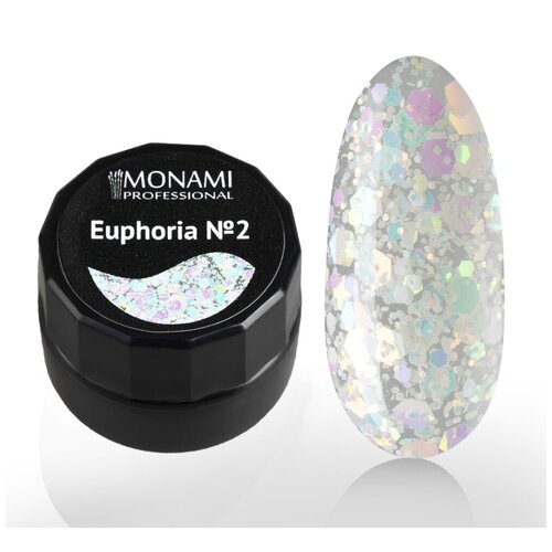 Monami Гель-лак для ногтей Euphoria, 5 г, №02 monami гель лак для ногтей diamond 5 мл 5 г galaxy