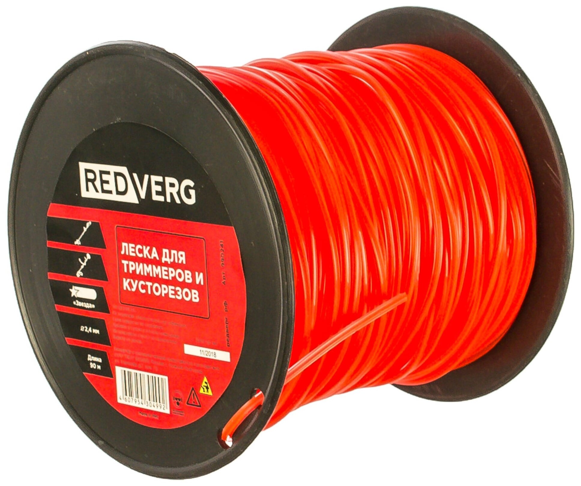 Леска для триммера RedVerg 2.4мм звезда 90м (990241) - фото №2