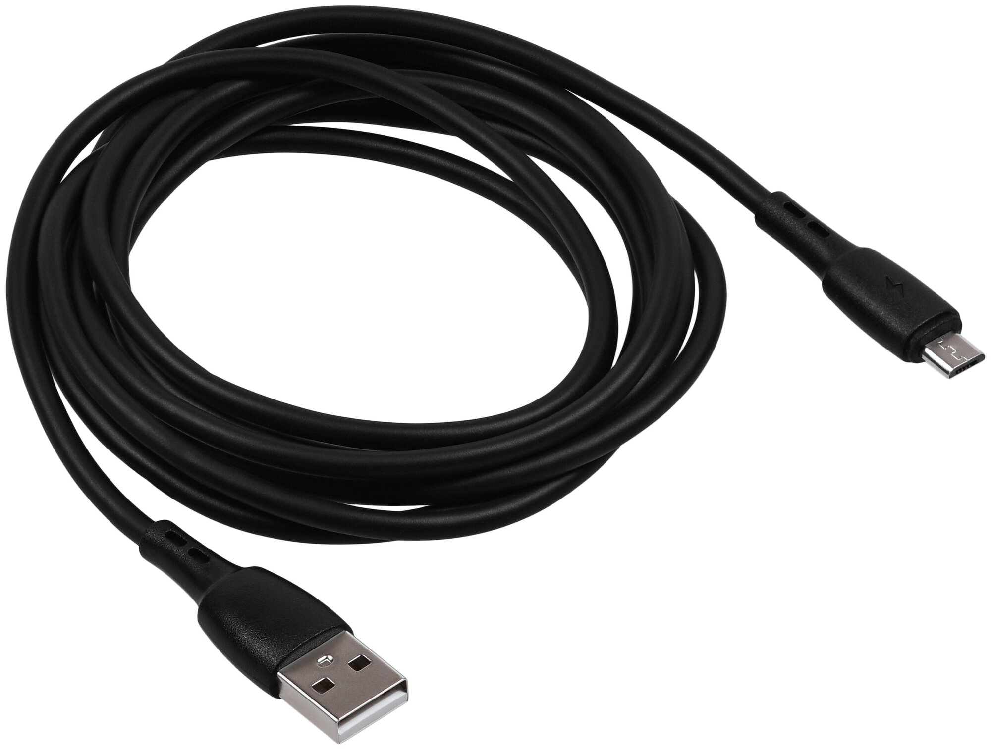 фото Кабель для зарядки смартфона Carmega microUSB 2.0m black быстрая зарядка для телефона