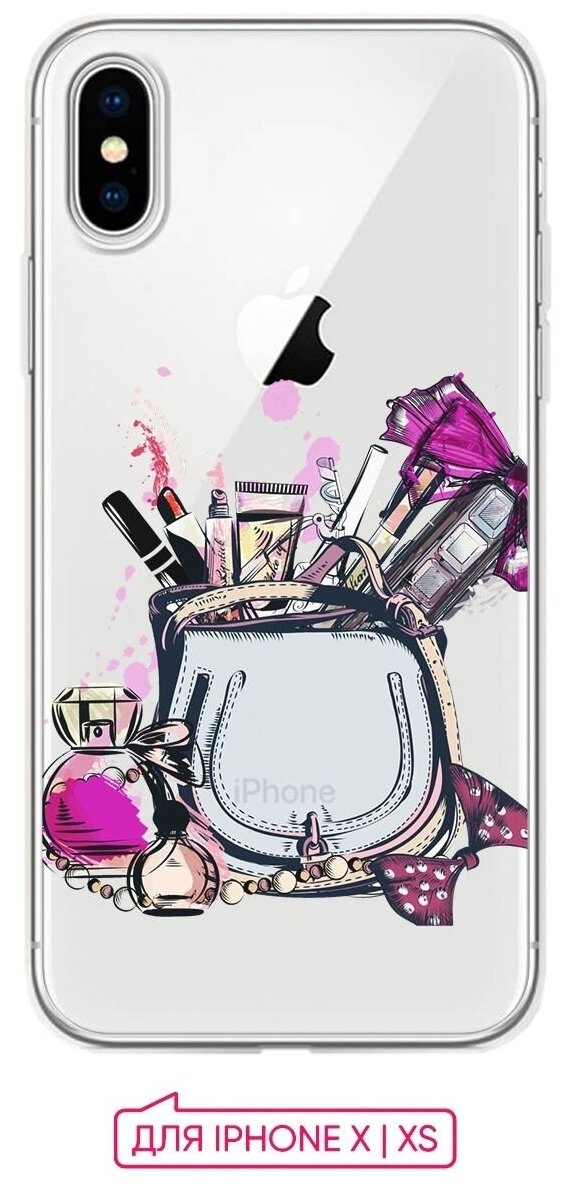 Чехол (накладка) Vixion силиконовый для iPhone X / XS / Айфон 10 / Айфон Икс Косметичка