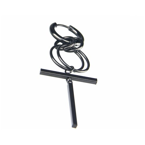 фото Черная серьга подвеска комбинированная 17 мм se1820 mr. morgan