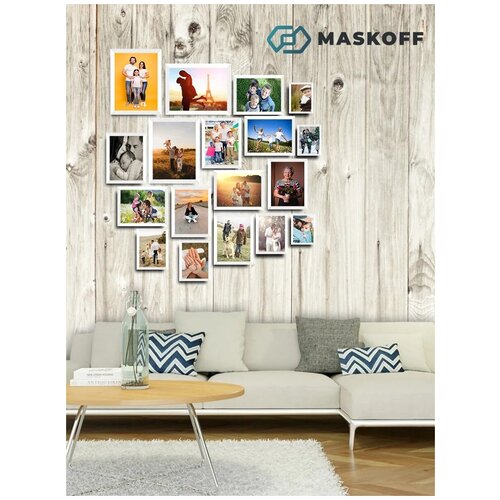 Набор рамок для фото, комплект фоторамок, рамки для фотографий коллаж, фоторамки для фотографий, (21х30, 15х21, 10х15, 30х40), MaskOff, 18 шт.