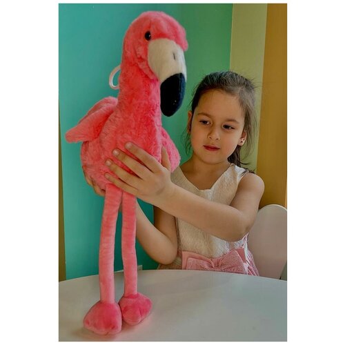 фото Мягкая игрушка фламинго 42 см/экомех, антистресс, ножки гнутся китай