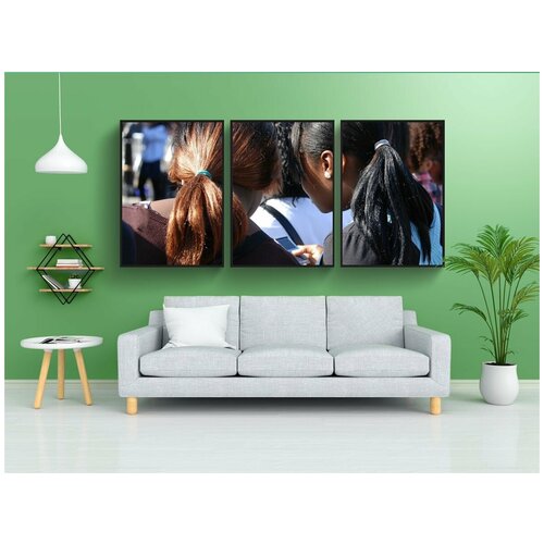 фото Набор модулных постеров для интерьера "женщина, девушки, говорящий" 60x90 см. в тубусе, без рамки lotsprints