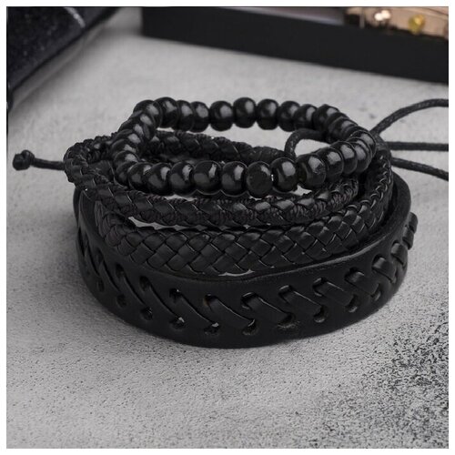 Браслет, 1 шт., размер 7.5 см, диаметр 7.5 см, черный