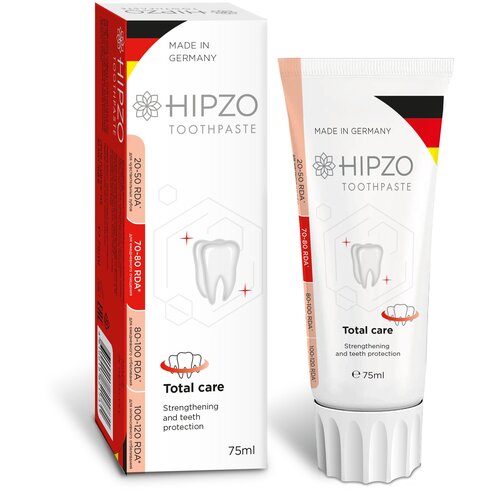 Hipzo Зубная паста Total Care укрепление и защита зубов, 75 мл