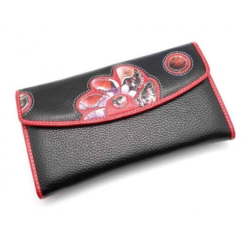 фото Кошелек sergio valentini, натуральная кожа, гладкая фактура, на кнопках, 2 отделения для банкнот, отделения для карт и монет, подарочная упаковка, мультиколор