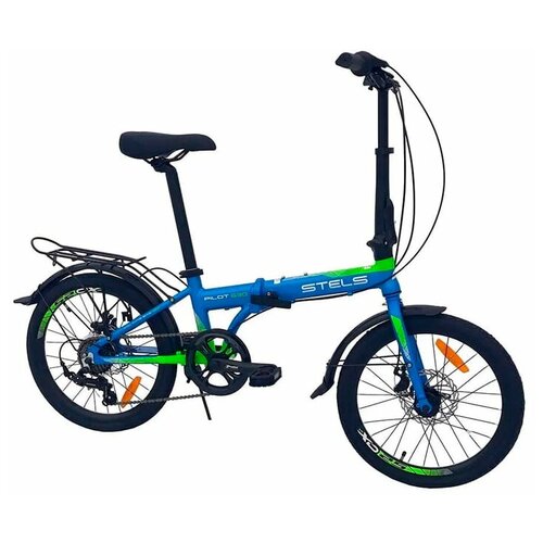 Складной велосипед Stels с колесами 20 Pilot 630 MD V010 зелено-синий алюминиевая рама 7 скоростей 3149900₽