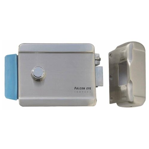 Замок FALCON EYE FE-2370 электромеханический накладной 3 ключа кнопка выхода хромированный серебро 00-00001770 4244₽