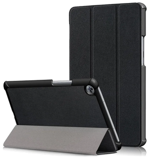 Чехол-обложка для Lenovo Tab 2 A8-50F тонкий умный кожаный на пластиковой основе с трансформацией в подставку черный