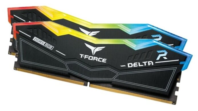 Оперативная память Team Group T-FORCE Delta RGB 32 ГБ (16 ГБ x 2 шт.) DDR5 6400 МГц DIMM CL40 FF3D532G6400HC40BDC01