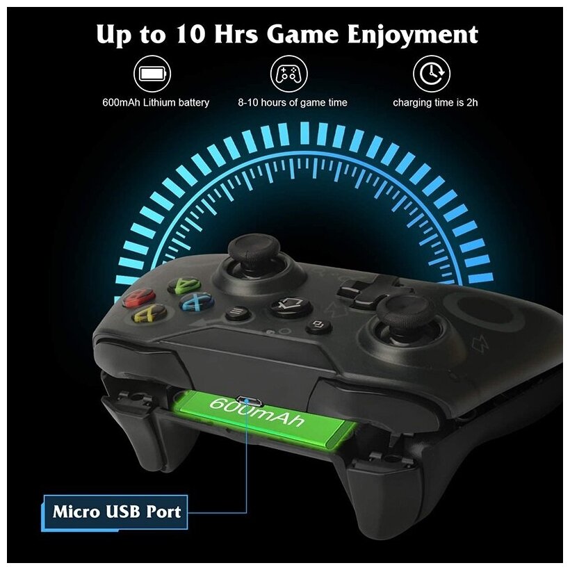 Беспроводной геймпад матово-черный с символом Марса для Xbox OneSX PS3 и PC