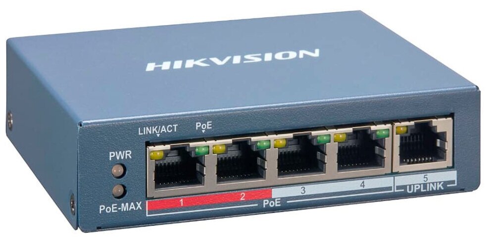 Коммутатор HIKVISION DS-3E1105P-EI L2 Смарт-управляемый 4 10100M RJ45 PoE-порт 1 10100M RJ45 порт 8023afat бюджет PoE 60W поддержка режима п