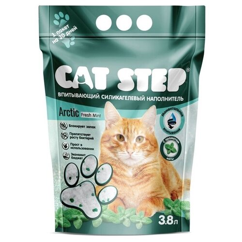 Впитывающий наполнитель Cat Step Arctic Fresh Mint, 3.8л, 1 шт.