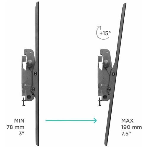 Кронштейн для телевизора Onkron UT4 черный 55-100 макс.75кг настенный наклон