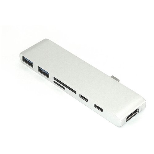 Адаптер Type C на HDMI, USB 3.0*2 + Type C* 2 + SD/TF для MacBook серебро gcan usbcan ii pro can bus debug tool with two channel transmit receive data support canopen sae j1939 usb to can adapter