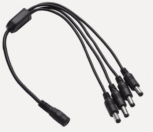 Изображение товара Переходник-разветвитель питания 5,5*2,5 (мама*4папа) паук(Разветвитель питания на 4 потребителя)