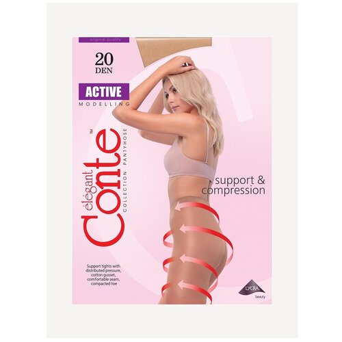 Колготки Conte elegant Active, 20 den, размер 3, бежевый