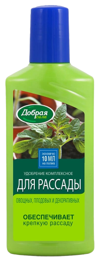 Жидкое органо-минеральное удобрение Для рассады, флакон 250 мл, Добрая сила