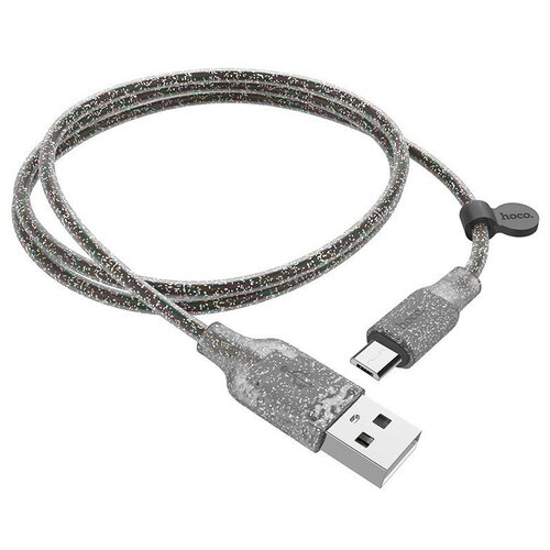 USB Кабель Micro, HOCO, U73, силиконовый, черный usb кабель micro hoco u73 силиконовый розовый