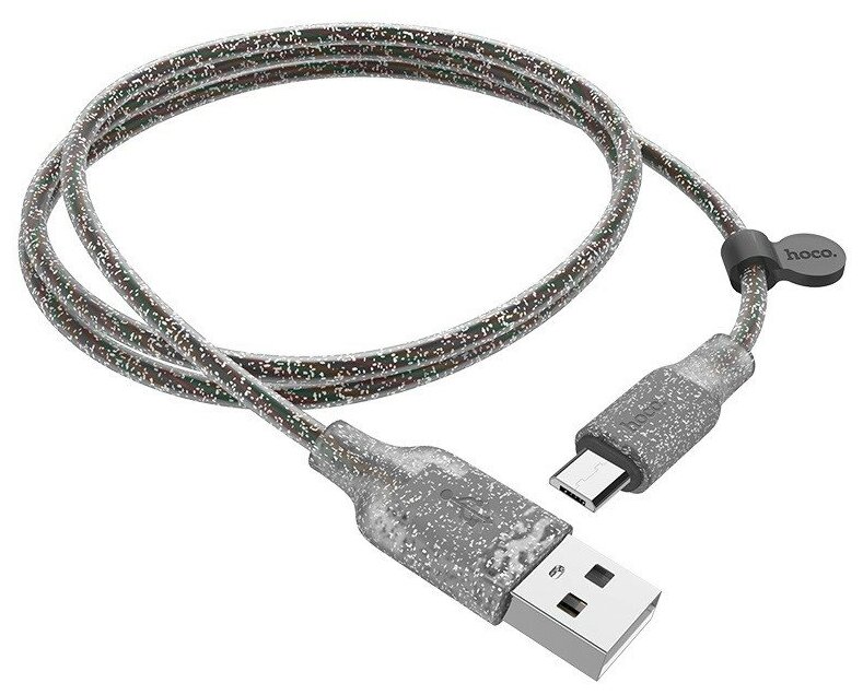 USB Кабель Micro, HOCO, U73, силиконовый, черный