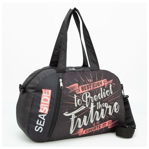 фото Сумка спортивная, отдел на молнии, наружный карман, длинный ремень, цвет чёрный sacvoyage