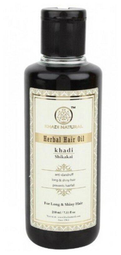 Масло для роста контроль выпадения Кхади (Shikakai herbal hair oil, Khadi), 210 мл